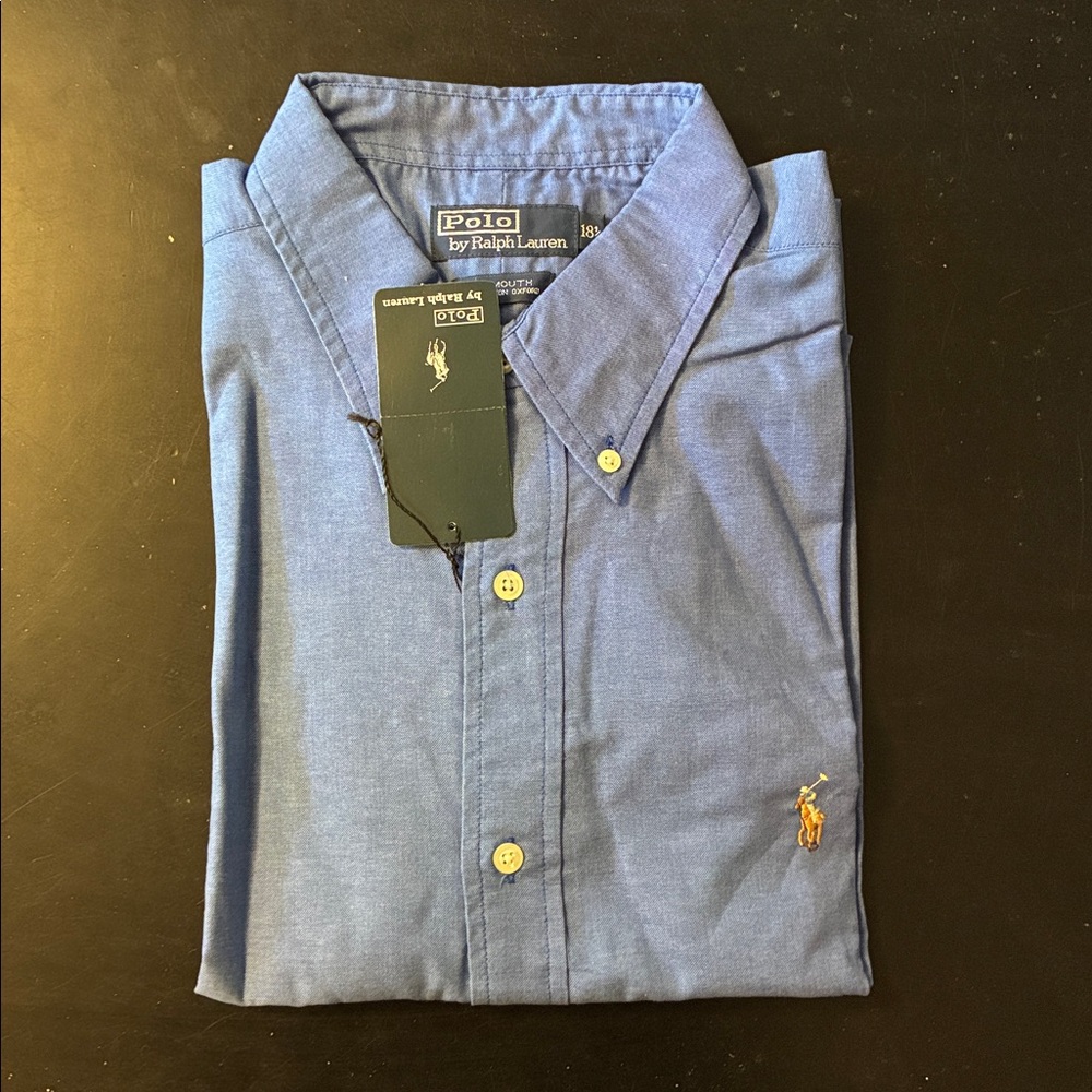 NEW Polo by Ralph Lauren Men's Classic Blue Button Down Shirt Long Sleeve